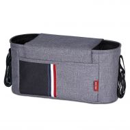 HEYIDA Universal Stroller Organizer Bag with 2 Cup Holders for All Strollers, Adjustable Straps & Zipper Pocket for...