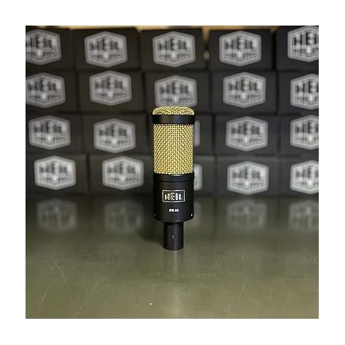  Heil PR 40 Dynamic Microphone for Streaming, Podcast, Recording, and Broadcast, XLR Microphone for Live Music, Wide Frequency Response, Smooth Sound, Superior Rear Noise Rejection - Black & Gold