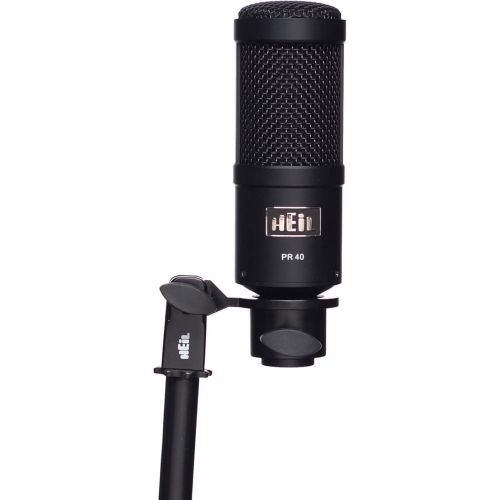  Heil PR 40 Dynamic Microphone for Streaming, Podcast, Recording, and Broadcast, XLR Microphone for Live Music, Wide Frequency Response, Smooth Sound, Superior Rear Noise Rejection and Durable - Black