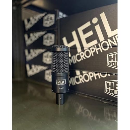  Heil PR 40 Dynamic Microphone for Streaming, Podcast, Recording, and Broadcast, XLR Microphone for Live Music, Wide Frequency Response, Smooth Sound, Superior Rear Noise Rejection and Durable - Black