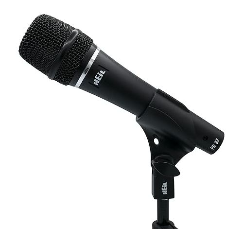  Heil PR 37 Dynamic Microphone for Live Sound Applications, XLR Microphone for Live Music, Wide Frequency Response, Ultra-Clear Sound, Superior Rear Noise Rejection, and Durable Construction - Black