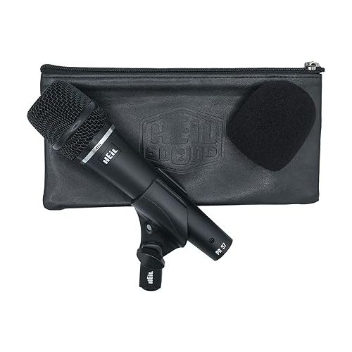  Heil PR 37 Dynamic Microphone for Live Sound Applications, XLR Microphone for Live Music, Wide Frequency Response, Ultra-Clear Sound, Superior Rear Noise Rejection, and Durable Construction - Black