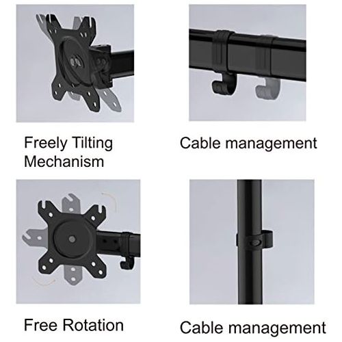  [아마존베스트]HFTEK HF27DB - Monitor TV Table Mount Holder Mounts for Screens from 13 to 34 Inches - VESA 75/100