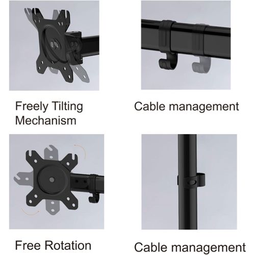  [아마존베스트]HFTEK HF27DB - Monitor TV Table Mount Holder Mounts for Screens from 13 to 34 Inches - VESA 75/100