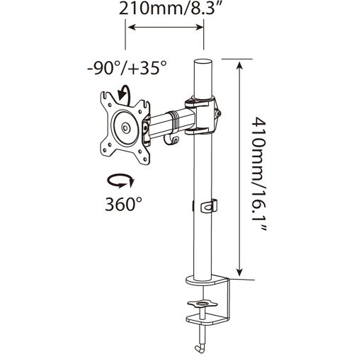  [아마존베스트]HFTEK HF27DB - Monitor TV Table Mount Holder Mounts for Screens from 13 to 34 Inches - VESA 75/100