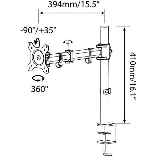  [아마존베스트]HFTEK HF28dB Monitor TV Table Mount Bracket up to 8 kg - 34 Inches