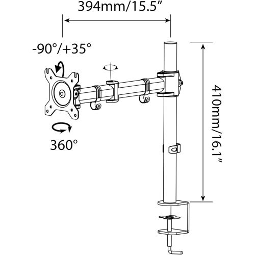  [아마존베스트]HFTEK HF28dB Monitor TV Table Mount Bracket up to 8 kg - 34 Inches