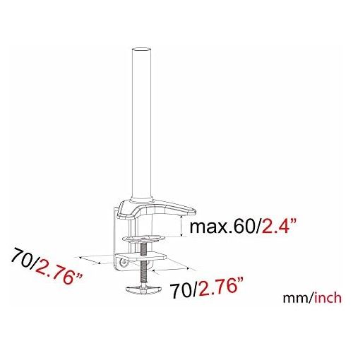  [아마존베스트]HFTEK 3-way monitor arm - desk mount for 3 screens from 15 - 27 inches with VESA 75 / 100 (MP230C-N)