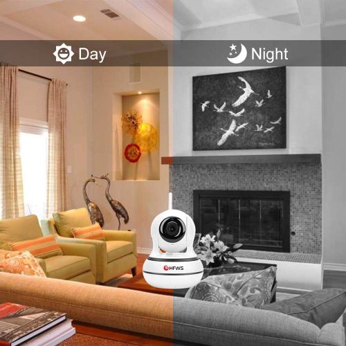  HFWS Wireless PanTilt 2.4Ghz 1080P Security Surveillance Indoor Camera for HomeOffice, Two-Way Audio & Night Vision, for BabyElderPetNannyHomecare Remote Monitoring On iOSAndroid
