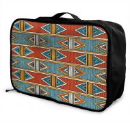 HFXFM Tribal Seamless Pattern Travel Pouch Carry-on Duffel Bag Waterproof Portable Luggage Bag Attach to Suitcase