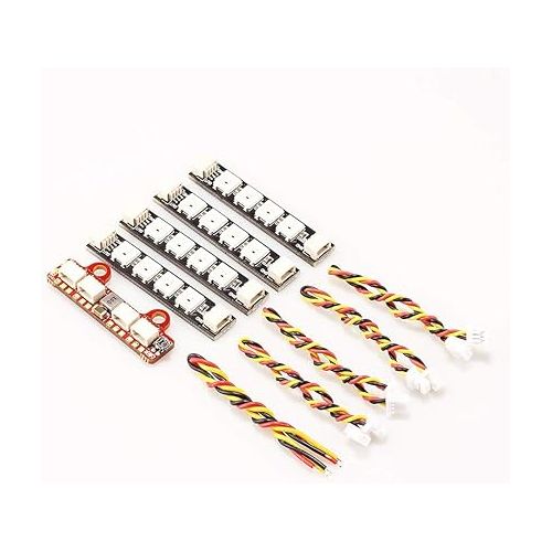  HGLRC 2812 Mini LED Controller for FPV Racing Drone Quadcopter Drone with 4PCS W554B RGB Light Boards