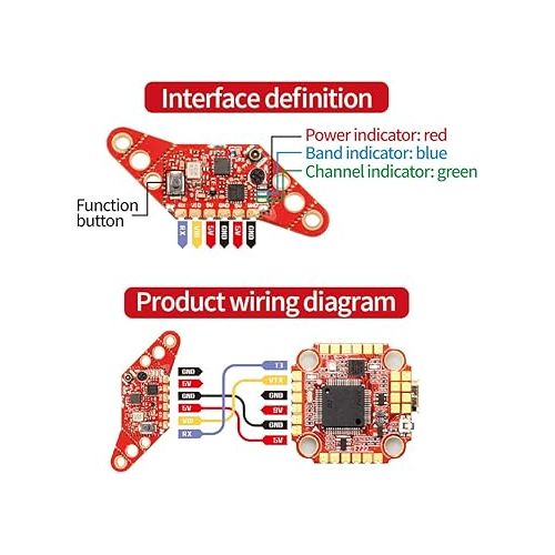  HGLRC Zeus350mW VTX M2 M3 16x16 20x20 25.5x25.5 5.8GHz Built-in Microphone Switchable FPV Transmitter VTX Betaflight for FPV Racing Drone Quad (SMA)