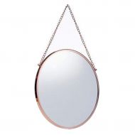 HGNA-Mirrors Wall Mirror Detachable Hanging Chain in Bathroom/Bedroom, Table Mirror Centerpiece, Round Vanity Mirror (Rose Gold, Circle)