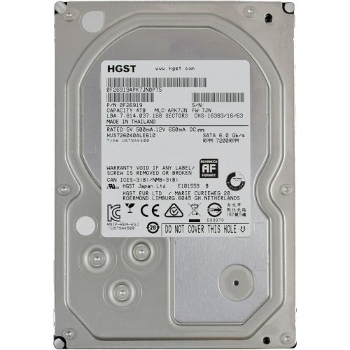  HGST Ultrastar 7K6000 4TB 7200 RPM SATA 128MB Cache 3.5 Internal Enterprise Hard Drive - HUS726040ALE610 (0F23005)