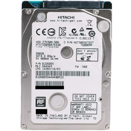  HGST Travelstar Z7K500 HTS725050A7E630 (0J38075) 500GB 7200RPM 32MB Cache SATA 6.0Gb/s 2.5-inch Internal Notebook Hard Drive - 2 Year Warranty