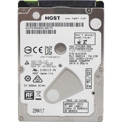  HGST 0J37635 HTS725050A7E630 500 GB Hard Drive 2.5″ Internal 7mm SATA 6Gb/s