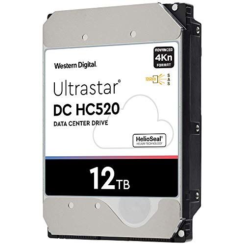  HGST WD Ultrastar DC HC520 HUH721212AL4200 12TB HDD 7200 RPM SAS 12Gb/s Interface 4Kn ISE 3.5-Inch Helium Data Center Enterprise Internal Hard Disk Drive, Model: 0F29560