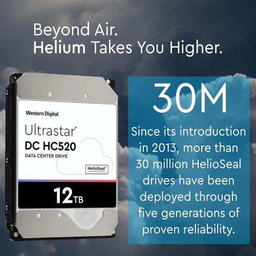  HGST - WD Ultrastar DC HC520 HDD HUH721212ALE600 12TB 7.2K SATA 6Gb/s 256MB Cache 3.5-Inch Helium Data Center Internal Hard Disk Drive