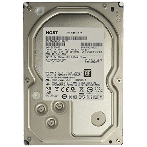  HGST, a Western Digital Company HGST Ultrastar 7K6000 0F23005 4TB 7200RPM 128MB Cache SATA 6Gb/s 3.5-Inch 512e ISE Enterprise Hard Disk Drive