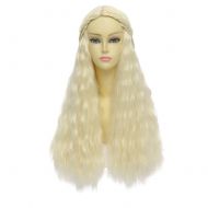 HH Building Cosplay Wig for Game of Thrones Daenerys Targaryen khaleesi Long Wavy Hair (Beige)