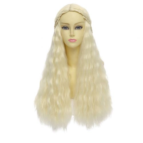  HH Building Cosplay Wig for Game of Thrones Daenerys Targaryen khaleesi Long Wavy Hair (Beige)