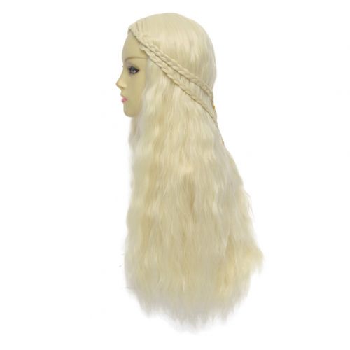  HH Building Cosplay Wig for Game of Thrones Daenerys Targaryen khaleesi Long Wavy Hair (Beige)