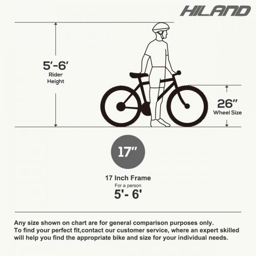  [아마존베스트]HH HILAND Hiland 26 Inch Mountain Bike Aluminum with 17 Inch Frame Disc-Brake 3/6-Spokes