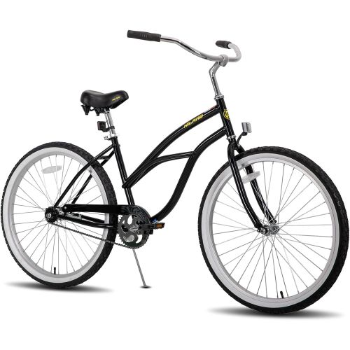  HH HILAND Hiland 26 Inch Women Beach Cruiser Bike,Rear Coaster Brake,Low Step-Through High Carbon Steel Frame,Single Speed,Comfortable Seat with Dual Springs for Woman Man Adult Boy and Girl