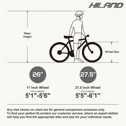  HH HILAND Hiland Mountain Bike for Woman, Shimano 21/24 Speed with Lock-Out Suspension Fork, 26/27.5 Inch Wheels Mountain Bike for Women Womens Bike Mens Bicycle