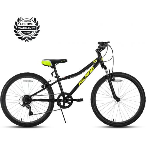  HH HILAND Hiland 24 Inch Mountain Bike Shimano 7-Speed for Youth/Teen Bike Multiple Colors