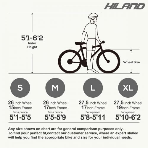  HH HILAND Hiland Mountain Bike Shimano 21 Speed, 26/27.5 Inch for Mens Men Womens Bicycle Yellow