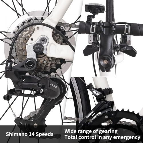  HH HILAND Hiland Road Bike,Shimano 14 Speeds,Light Weight Aluminum Frame,700C Racing Bike for Men