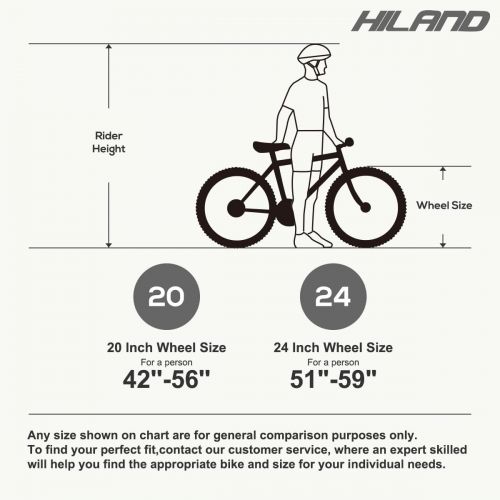  HH HILAND Hiland Kids Fat Tire Bike, Shimano 7-Speed,Dual-Disc Brake,20/24 Inch, Kids Mountain Bike for Boys Girls