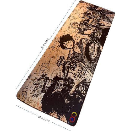  HH8 Large Gaming Mouse Pad One Piece Animation 36 x 16 x .1 Inches
