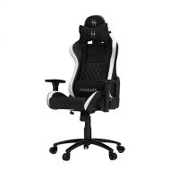 HHGears XL 500 Series PC Gaming Racing Chair Black and White with HeadrestLumbar Pillows