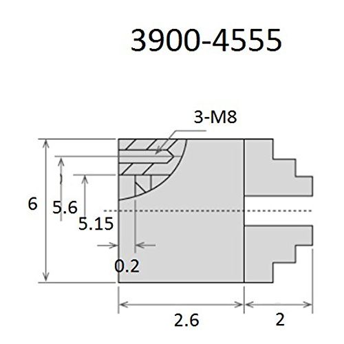  HHIP 3900-4555 6 6 Jaw Self-Centering Lathe Chuck, Plain Back