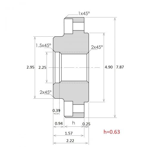  HHIP UNTHREADED Backplate/Adapter for 8 Chucks (3900-3340)