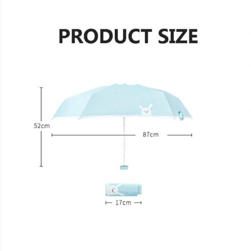  HHPDG Umbrella, Pocket Umbrella Mini Five Fold Umbrella, Reinforced Windproof Frame, Parasol, 17Cm Pocket Umbrella for Easy Carry