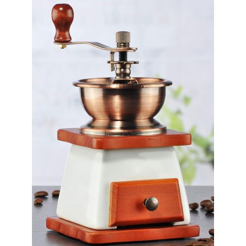  HI Antik Look Kaffeemuehle Espressomuehle Kaffee Retro Muehle Keramik Mahlwerk