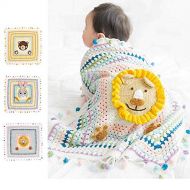 HI BABY MOMENT Baby Swaddle Blankets for Infant All Hand Knitting Organic Cotton, for Boy and Girl Newborn Gift, Toddler Crib Blanket 31x 31 inches, Lion