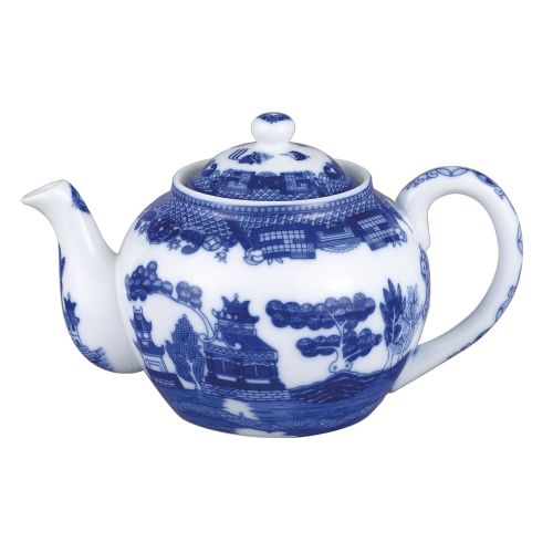  HIC Harold Import Co. 3723 HIC Blue Willow Teapot, Fine White Porcelain, 3-Cup, 16-Ounce,