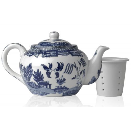  HIC Harold Import Co. 3723 HIC Blue Willow Teapot, Fine White Porcelain, 3-Cup, 16-Ounce,