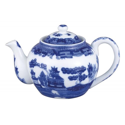  HIC Harold Import Co. 3726 6 Cup 32 oz Blue Willow Teapot, Fine White Porcelain, 32-Ounce
