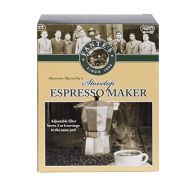 HIC Harold Import Co. Mamma Mariella’s Espresso Maker With Adjustable Filter, Brews 3 or 6 Servings, Aluminum