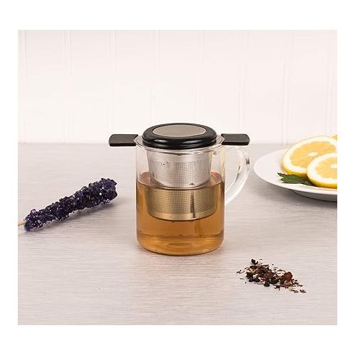  HIC Kitchen Brew In Mug Tea Infuser, 18/8 Stainless Steel, 4-Ounce Capacity