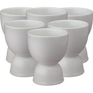 HIC Harold Import Co. Kitchen Double Egg Cup, Fine White Porcelain, Set of 6