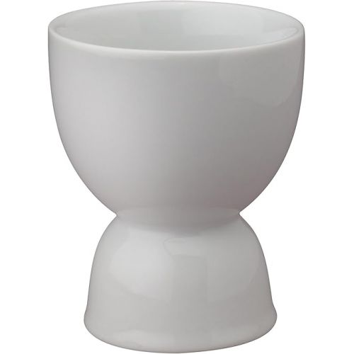  HIC Harold Import Co. Kitchen Double Egg Cup, Fine White Porcelain, Set of 6