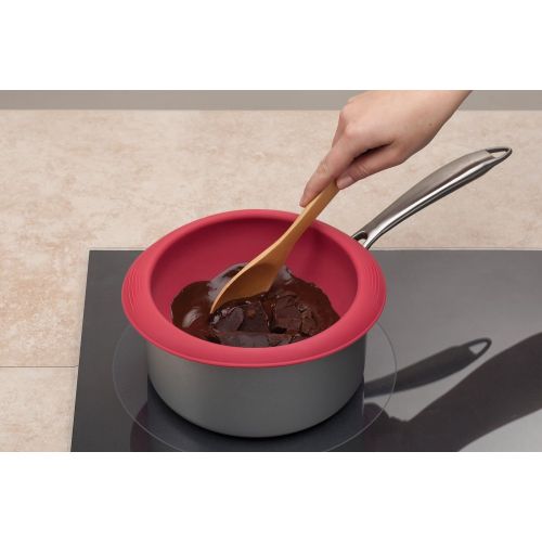  HIC Kitchen Rose Levy Beranbaum’s Baking Bowl Double Boiler, European-Grade Silicone, Red, 1.5-Quarts (6-Cups) Capacity