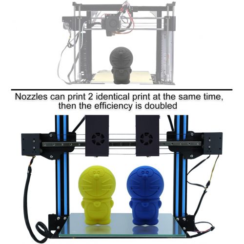  HICTOP Tenlog D3 pro 3D Printer IDEX Independent Dual Extruder 24V D3 Hero Direct Feed 11.8x11.8x13.8 inch(300x300x350mm) (Dual Extruder)