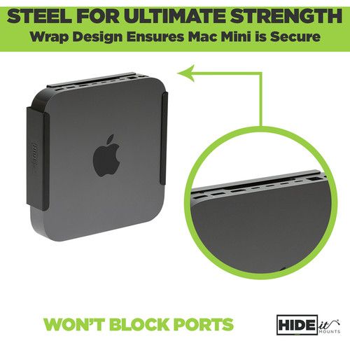  HIDEit Mounts MiniU Wall Mount for Apple Mac mini (Black)